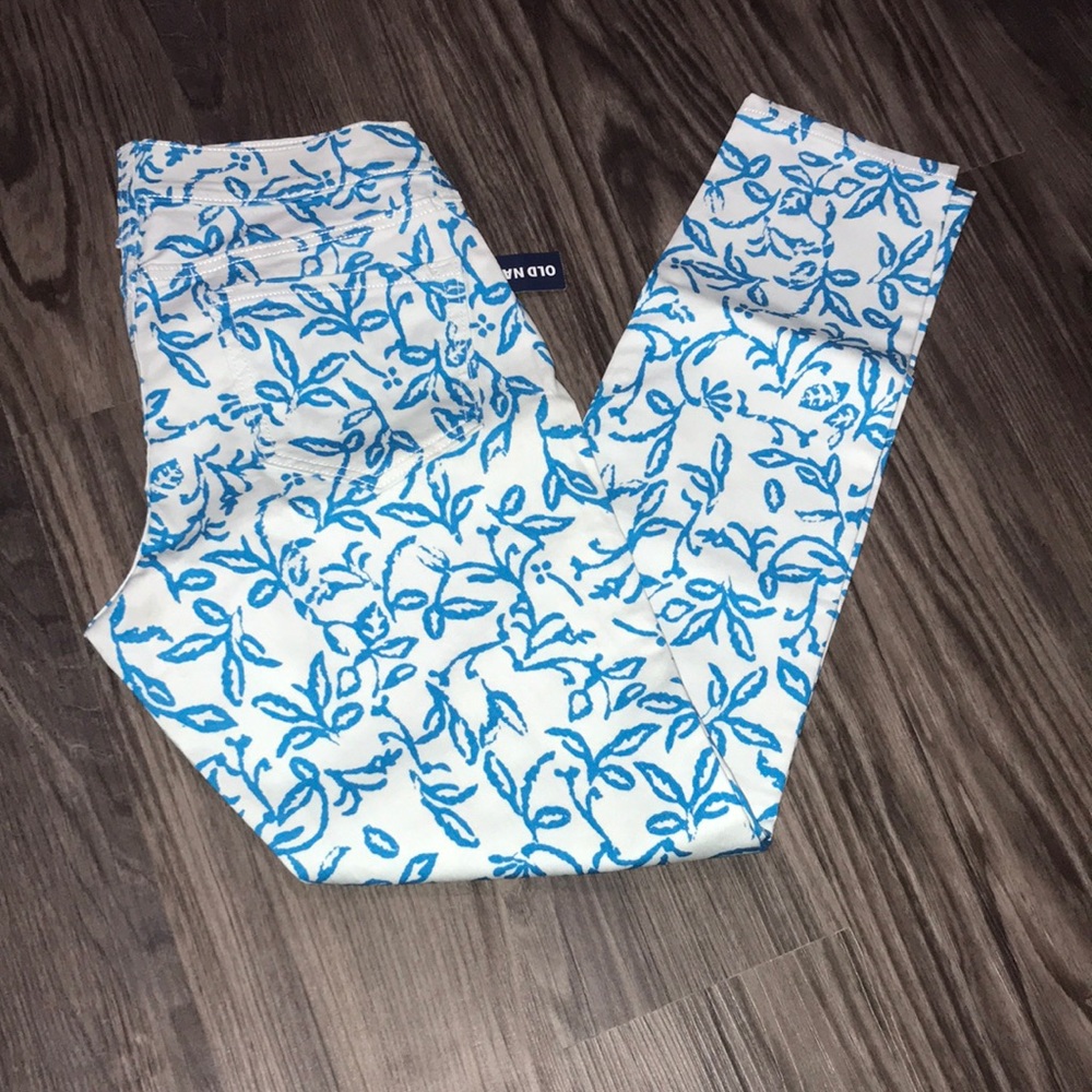 Turquoise printed pants